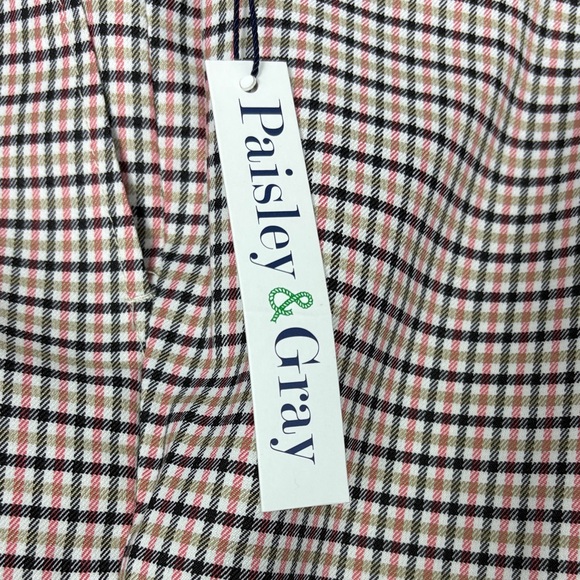 Paisley & Gray Beige, Navy & Red Plaid Dress Pants - Picture 5 of 15